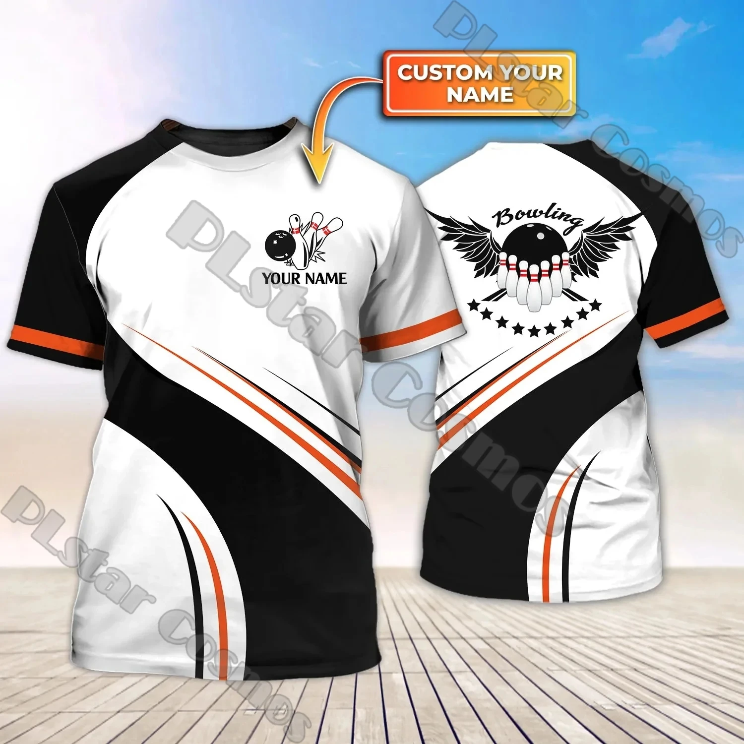 Sommer Neueste Herren t-shirt Angepasst Name Bowling Spieler 3D All Over Gedruckt Unisex Casual T-shirt Geschenk Für Bowling Liebhaber DW204 – Detail 22
