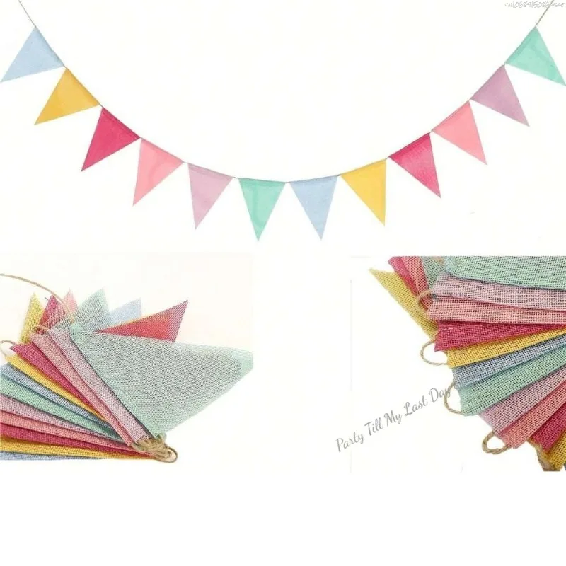 Ghirlanda Arcobaleno Con Nappe In Tessuto – Preassemblata 106,6 Cm Per Decorazioni Feste, Baby Shower, Compleanni - 4