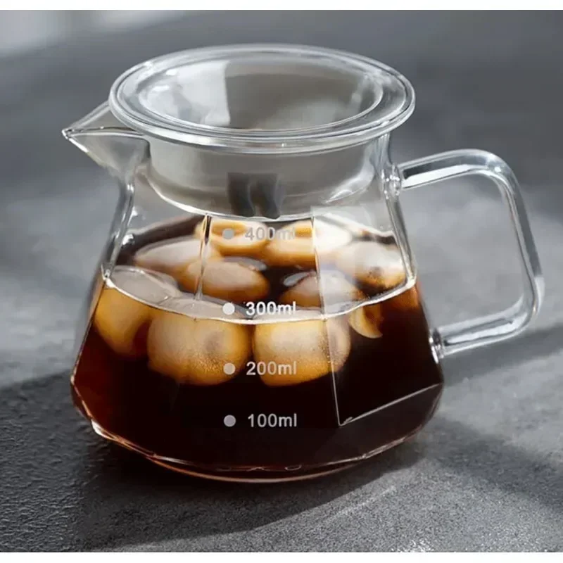 400-600ml Diamond Glass Coffee Sharing Pot Espresso Glass Carafe Coffee Pot Pour Over Filter Kettle Accessories coffee pot
