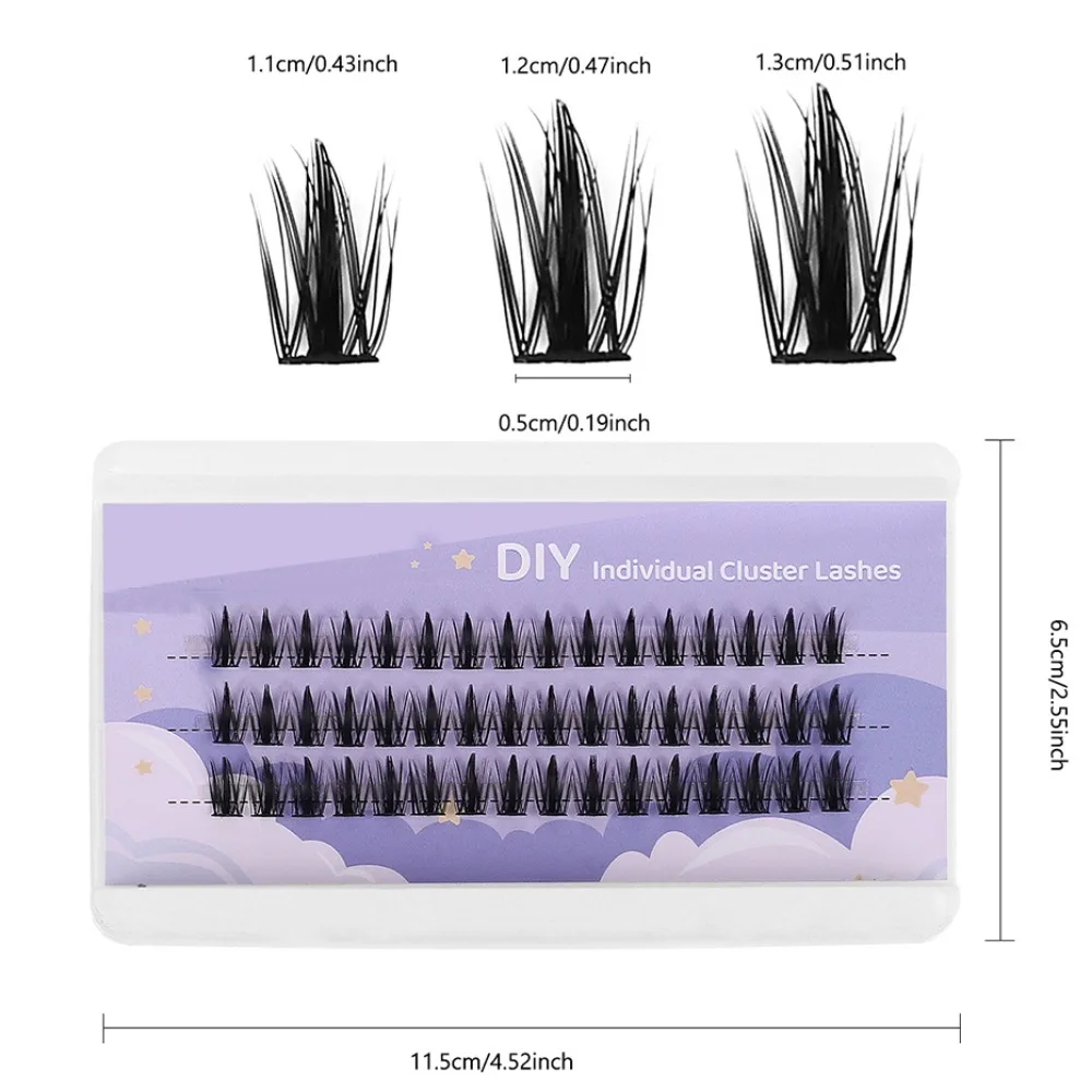 Individual Lashes 36 Cluster Lashes, Little Devil Style False Eyelash, Natural Simulated Segmented Single Cluster Lashes 16
