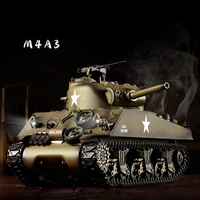 Henglong 3898-1 M4A3 Main Battle Tank 1/16 RC Model US Sherman Battle Metal Tracks Military Remote Control Toys Car 2