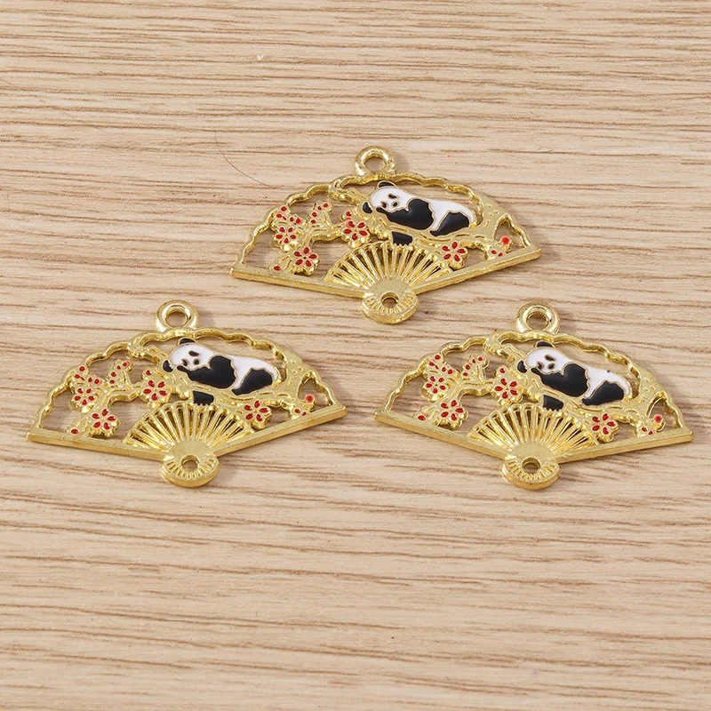 10 stücke Cartoon Tier Charms Emaille Panda Charms Anhänger für Schmuck machen Tropfen Ohrringe Halskette Armband DIY Handwerk liefert – Detail 10