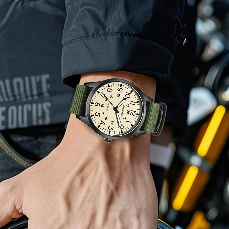 LIGE Waterproof Luminous Watches for Men Fashion Military Men Quartz Watch Top Brand Luxury Nylon Strap Sports Date Chronograph