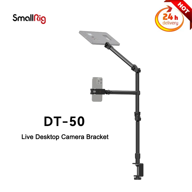 

SmallRig Live Desktop Phone Camera Bracket DT-50 4456, Aluminum Alloy Monopod Adjustable Bracket Supports 360 Rotation