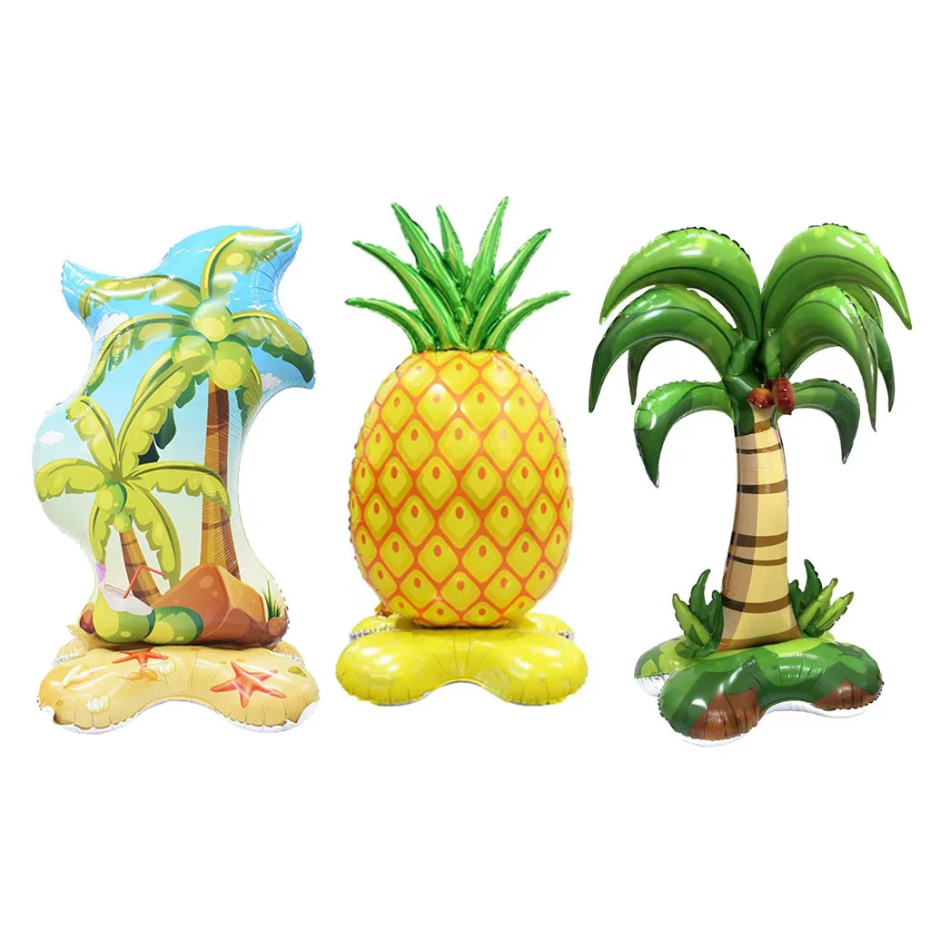 

Standing Hawaii Aloha Balloons Coconut Tree Pineapple Bear Ballons Ornaments Happy Hawaii Luau Birthday Party Ballons