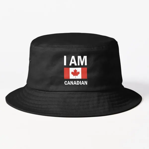 

I Am Canadian Bucket Hat Bucket Hat Fashion Summer Hip Hop Spring Women Caps Casual Black Solid Color Outdoor Cheapu Sport