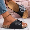Women's simple solid color buckle cover for wearing flat heeled straight slippers 1