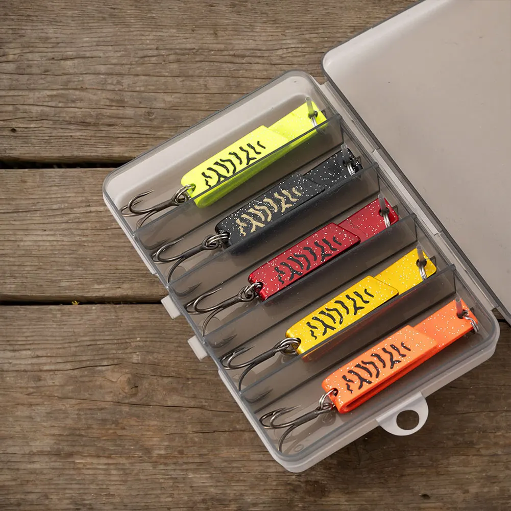 Metal Fishing Lures with Tackle Box for Bass Trout Salmon