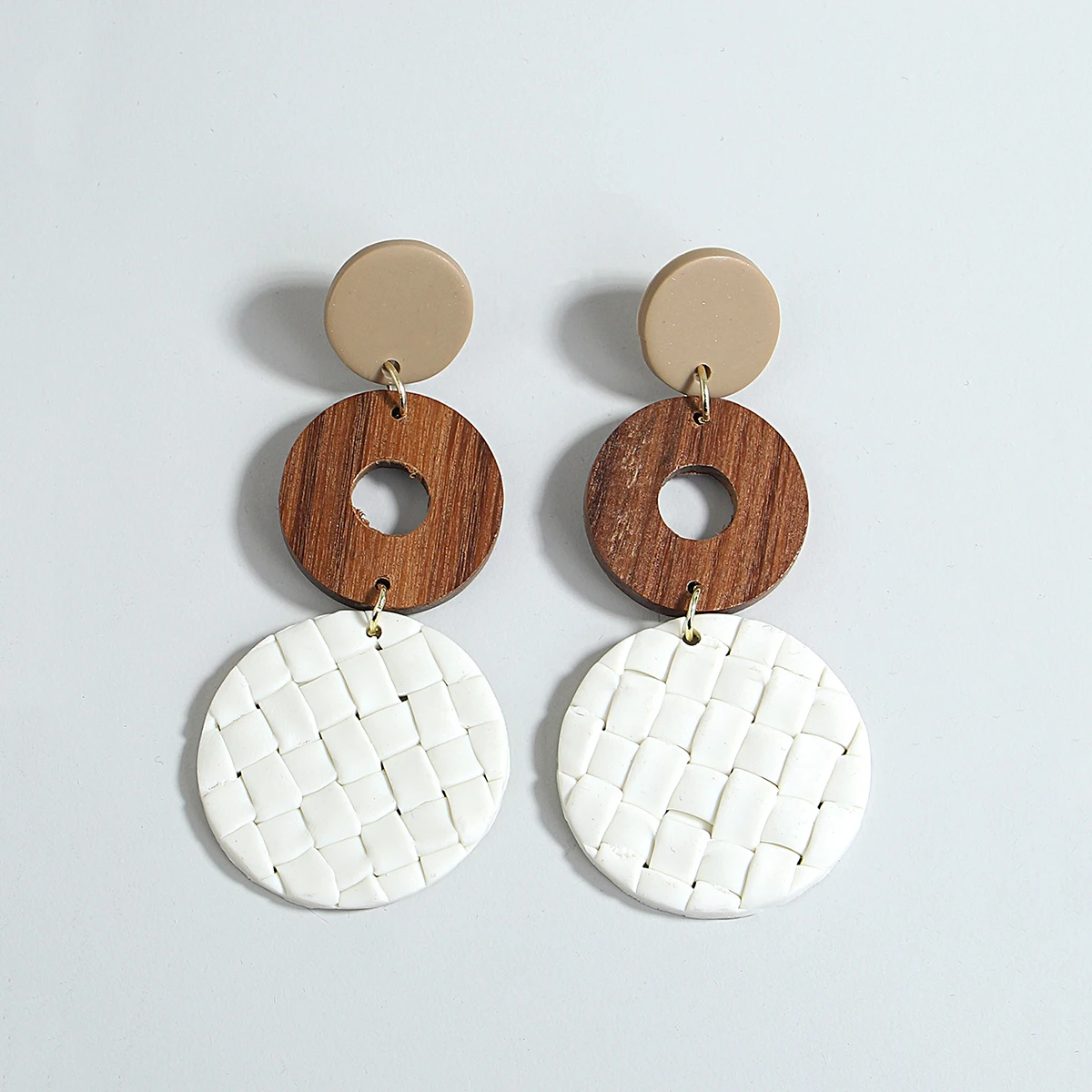 Polymer Clay Earring Clay Dangle Earring Handmade Wood Earring 