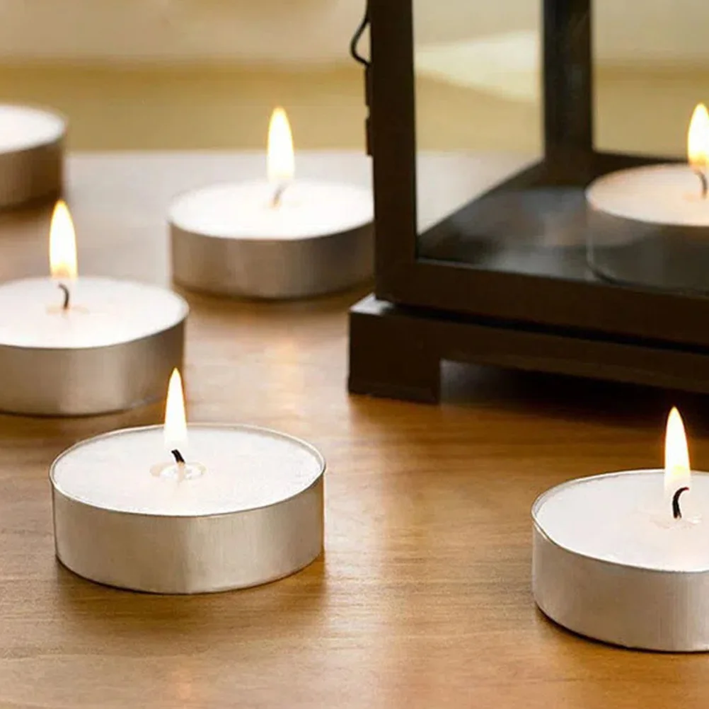 50 Pcs Round Scented Romantic Candles Tealight for Wedding Office Accessories Household Room Small Paraffin Smokeless images - 6