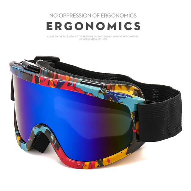 Large Frame Ski Goggles with Colorful Lens 4