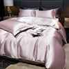 4pcs Natural Mulberry Silk King Bedding Sets Duvet Cover with Pillowcase European Style Comfortable Bed Sets Linen Sheet 1