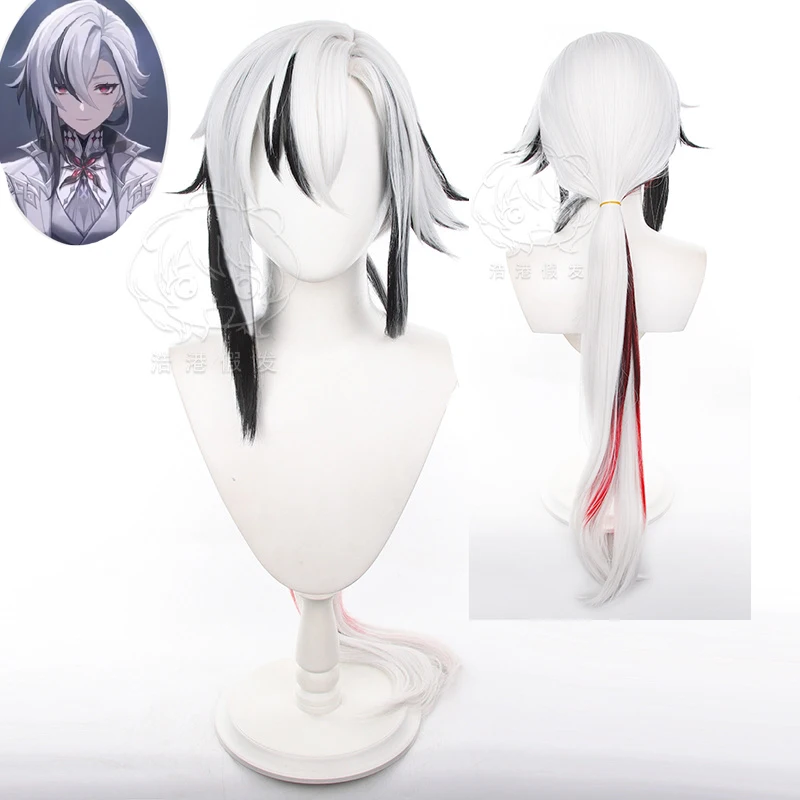 

Парик для косплея Game Genshin Impact Arlecchino, искусственные волосы для косплея Knave, длиной 100 см, искусственный парик на Хэллоуин + шапочка для парика