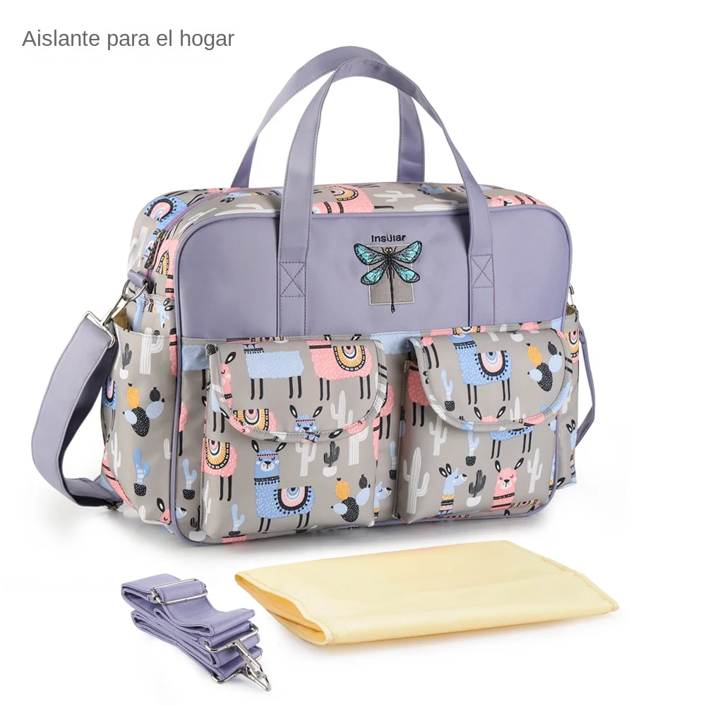 Bolsa de pañales para bebé, bolso de hombro, bolso de gran capacidad, pañal  de mamá insular