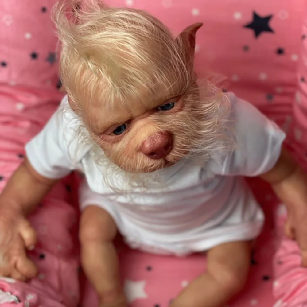 20inch Bebe Reborn Doll kit ELF Lucian The Hybrid Handmade Unfinished Unpainted Doll Parts with Cloth Body DIY Mould