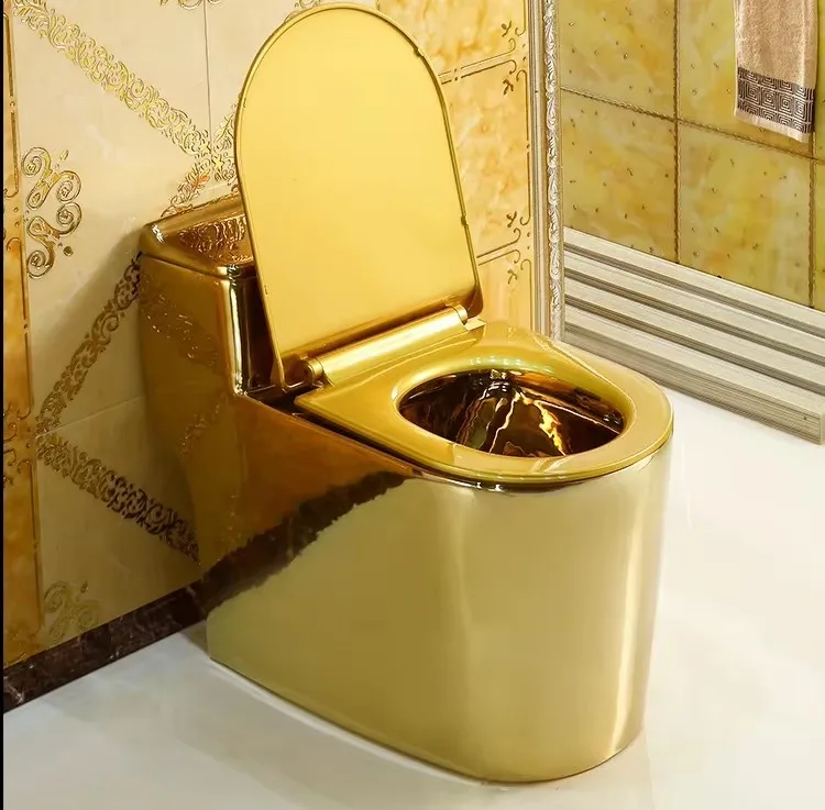 European-style hotel clubhouse golden toilet