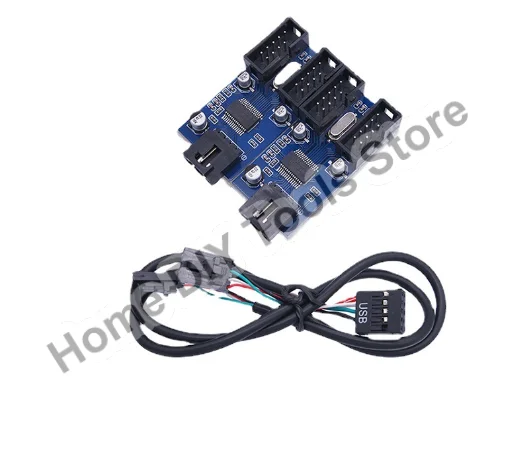 

USB 9pin Expansion Card Male 1 To 2 / 4 Female Extension Cable Adapter Circuit Board 2.0 HUB Hub for Desktop Motherboard