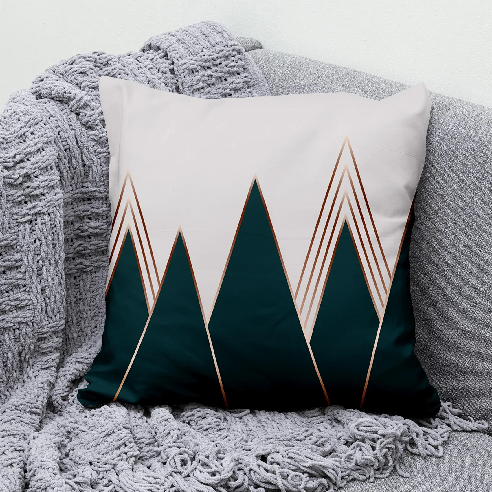 

Triangle Geometric Pattern Pillowcase Sofa Cushion Cover Nordic Decoration For Home Bedroom Dormitory Print Pillow Covers