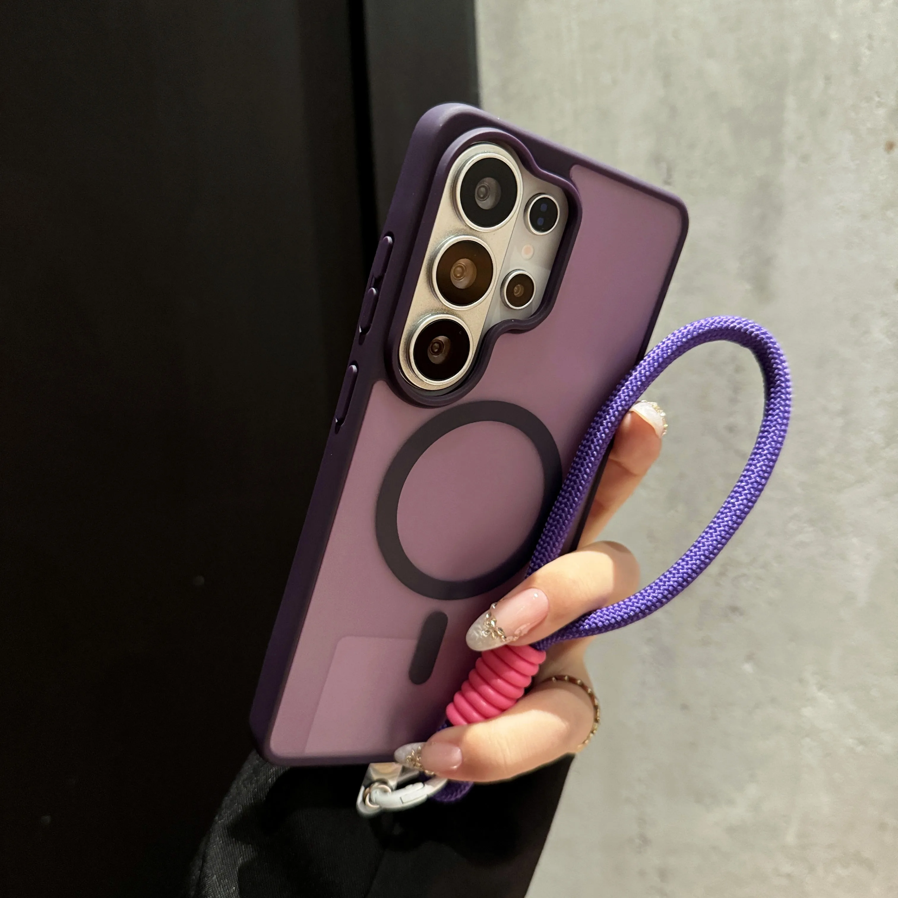 Magnetic Armor Wrist Strap Thin Phone Case with MagSafe Technology