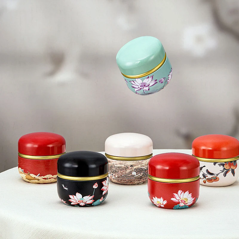 Tinplate Empty Tins Jars tea tin box tea canister Chinese Sweet Storage Containers Refillable Boxes Cans with Lid for Loose Tea Candles Crafts Storage