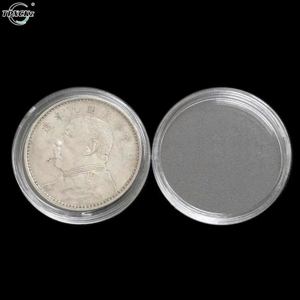 적용 투명 동전 보관 캡슐, 40mm, 라운드 케이스, 동전 보호 캡슐 홀더, 동전 수집 상자, 10 개