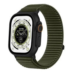 Nylon Loop Strap for Apple Watch - Stylish and Durable Replacement Bracelet (Army green)
