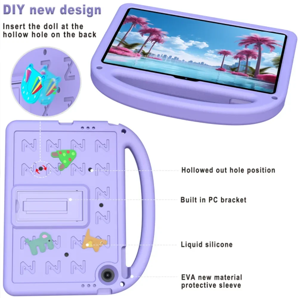 Cartoon Kids Tablet Cover with Built-in Stand - Soft EVA Case