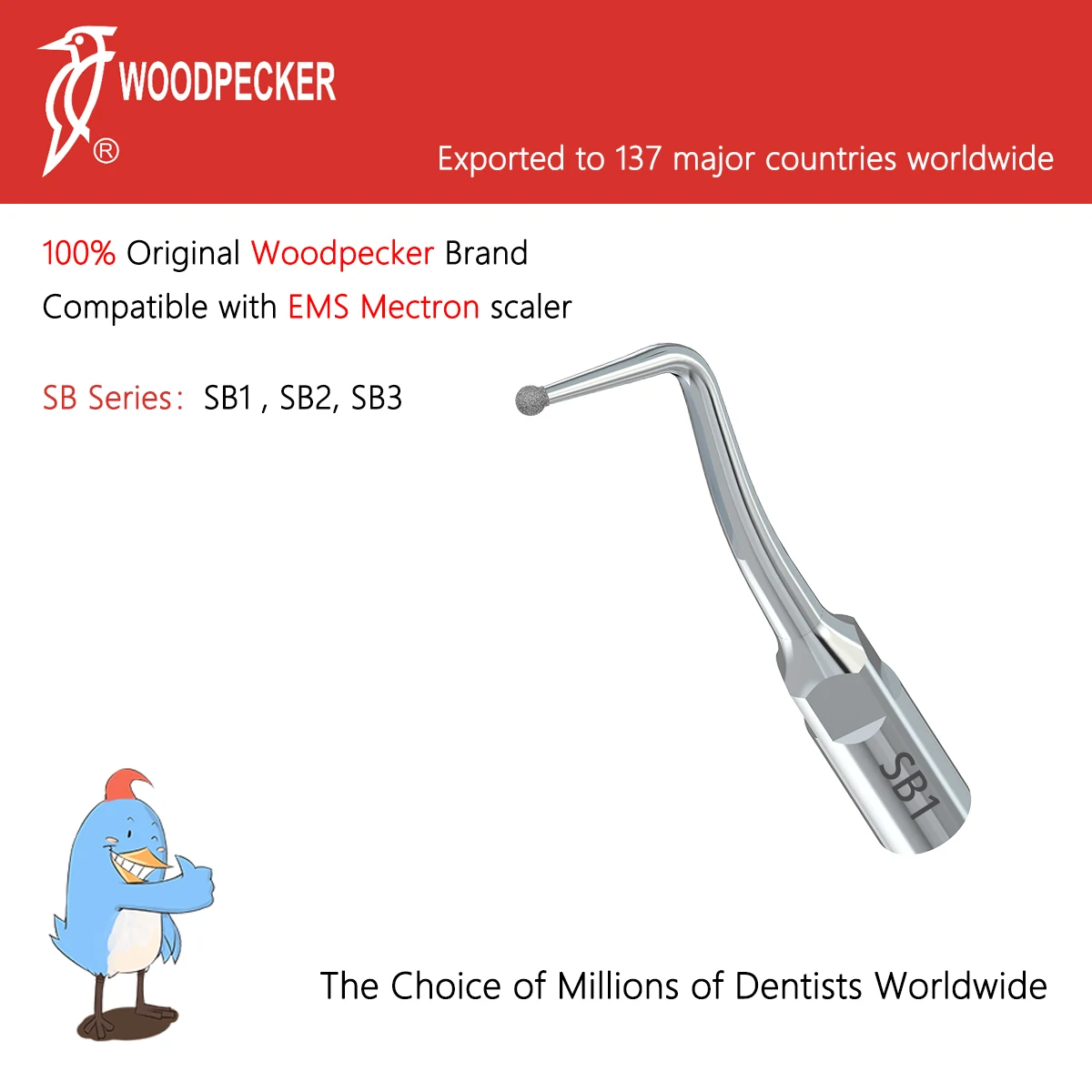 

Woodpecker Ultrasonic Scaler Tips SB Series For EMS Mectron Dentist Toos Dentistry Medical Accessories Fit EMS Mectron Scaler