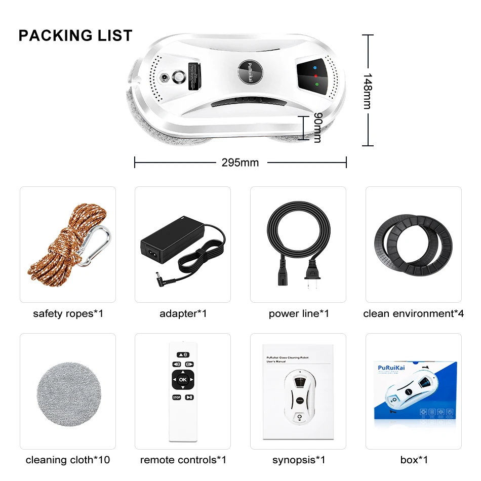Ultra Thin Window Cleaning Robot with Remote Control