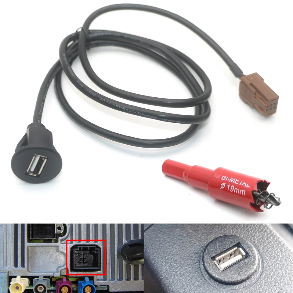 USB Cable For Peugeot Citroen MM RT3ev / RT4 Car Radio - Part #6574JH