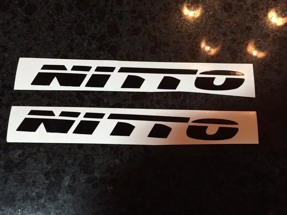 

For (2Pcs) X2 Nitto Tire Vinyl Decal 5"x.5" LOTS OF COLORS