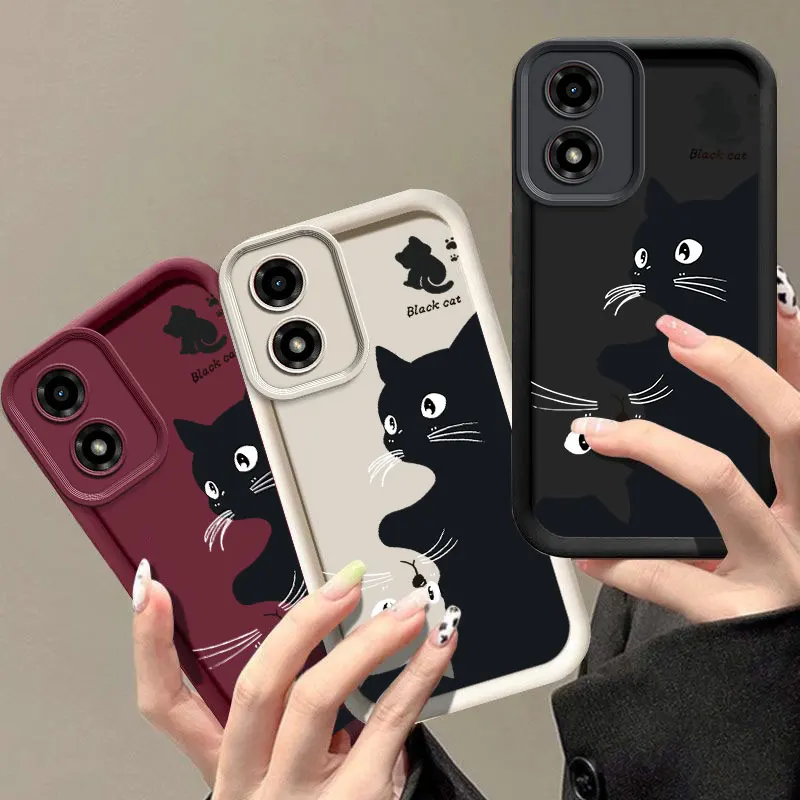 Sleek Black and White Cat Sky Eye Ladder Design Phone Case