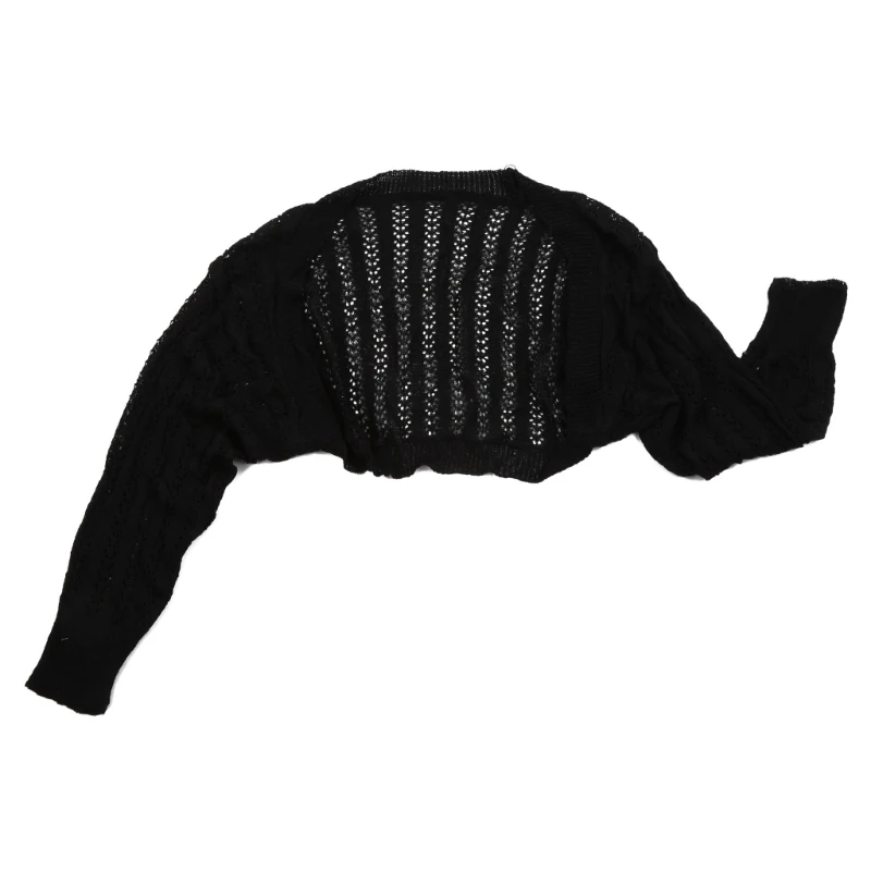 

Women Long Sleeve Open Front Crop Tops Cropped Boleros Shrug Cardigan Sweater Dropship