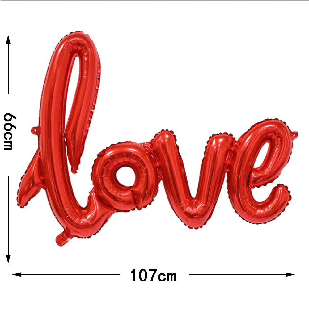 108cm LOVE Letter Foil Balloon Wedding Valentines Anniversary Birthday Party Decoration Champagne Cup Photo Booth Props