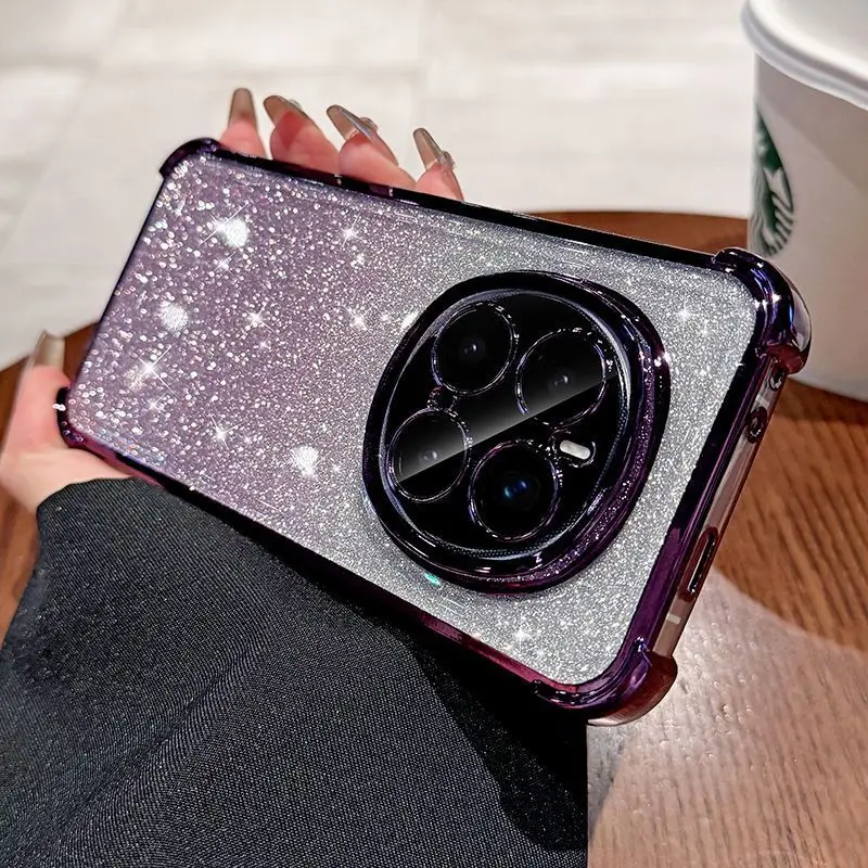 Glitter Gradient Shockproof Silicone Phone Case Cover
