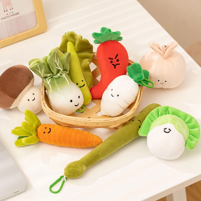Cute Vegetable Plush Toys Keychain Onion Chili Mushroom Carrot