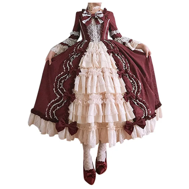 Robe Victorienne Grande Taille Femme - Manches Longues, Corset Patchwork, Style Steampunk Gothique Médiéval