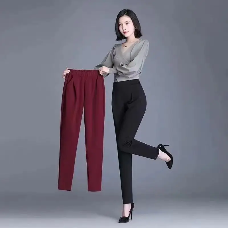 Summer Casual Pleated Elastic Waist Harem Women Clothing Simplicity ...