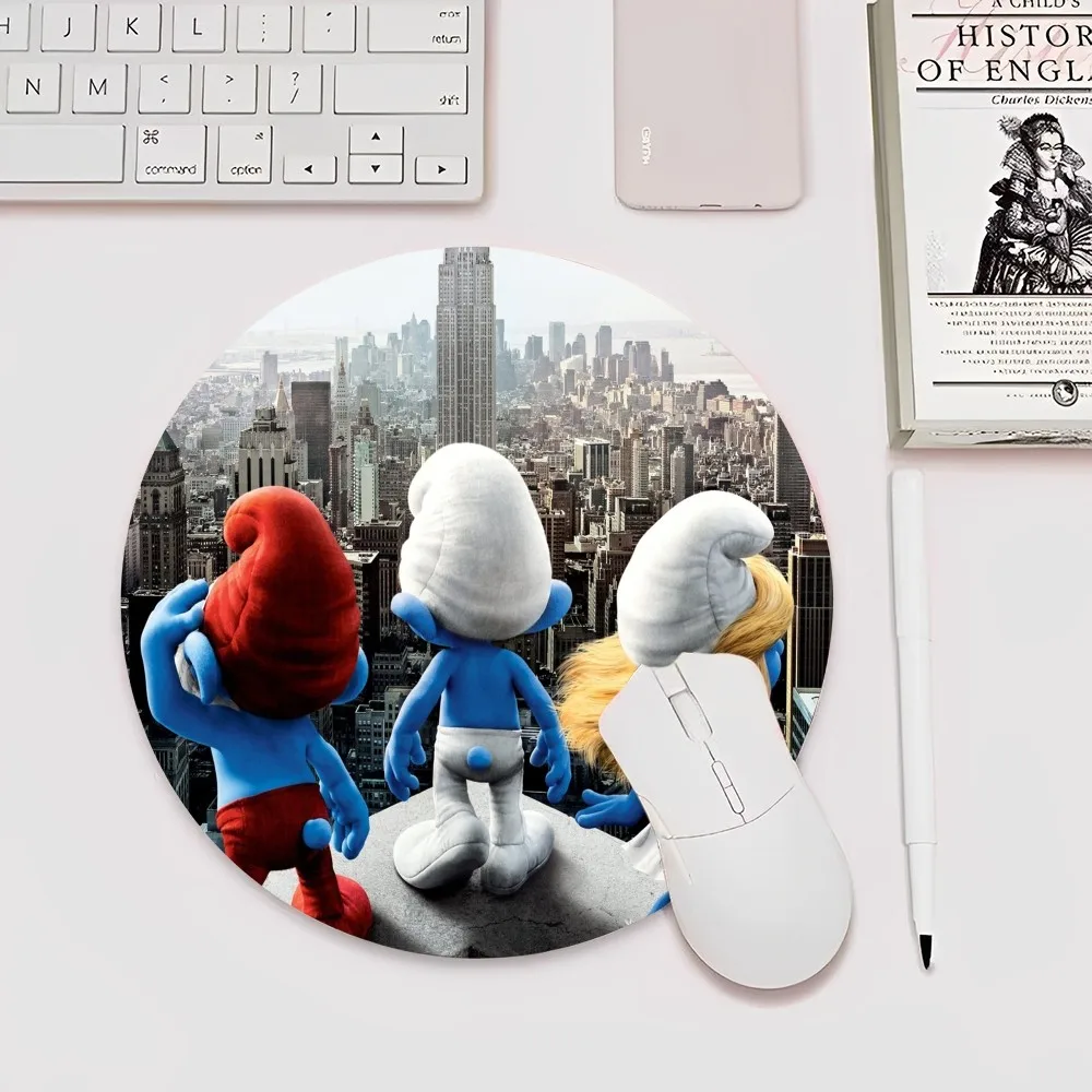 Cartoon The S-Smurfs Mousepad Animation Round Big Promotion Table Mat Studente Mousepad Computer Keyboard Pad Games Pad For