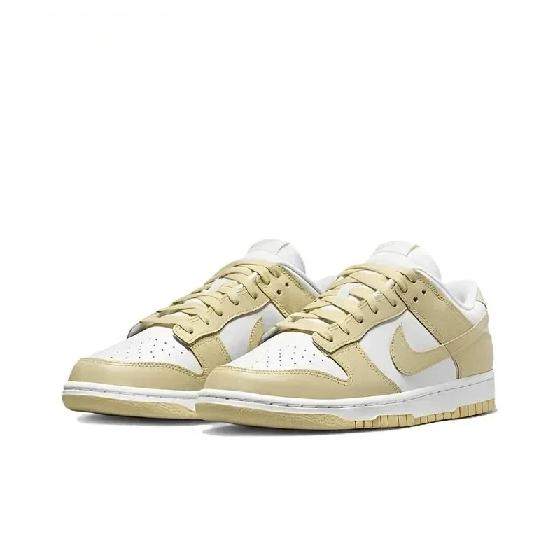 Iconic Brand Dunk Low 'Team Gold' Men's Skateboard Shoes Trendy Low Cut Breathable Casual DV0833-100