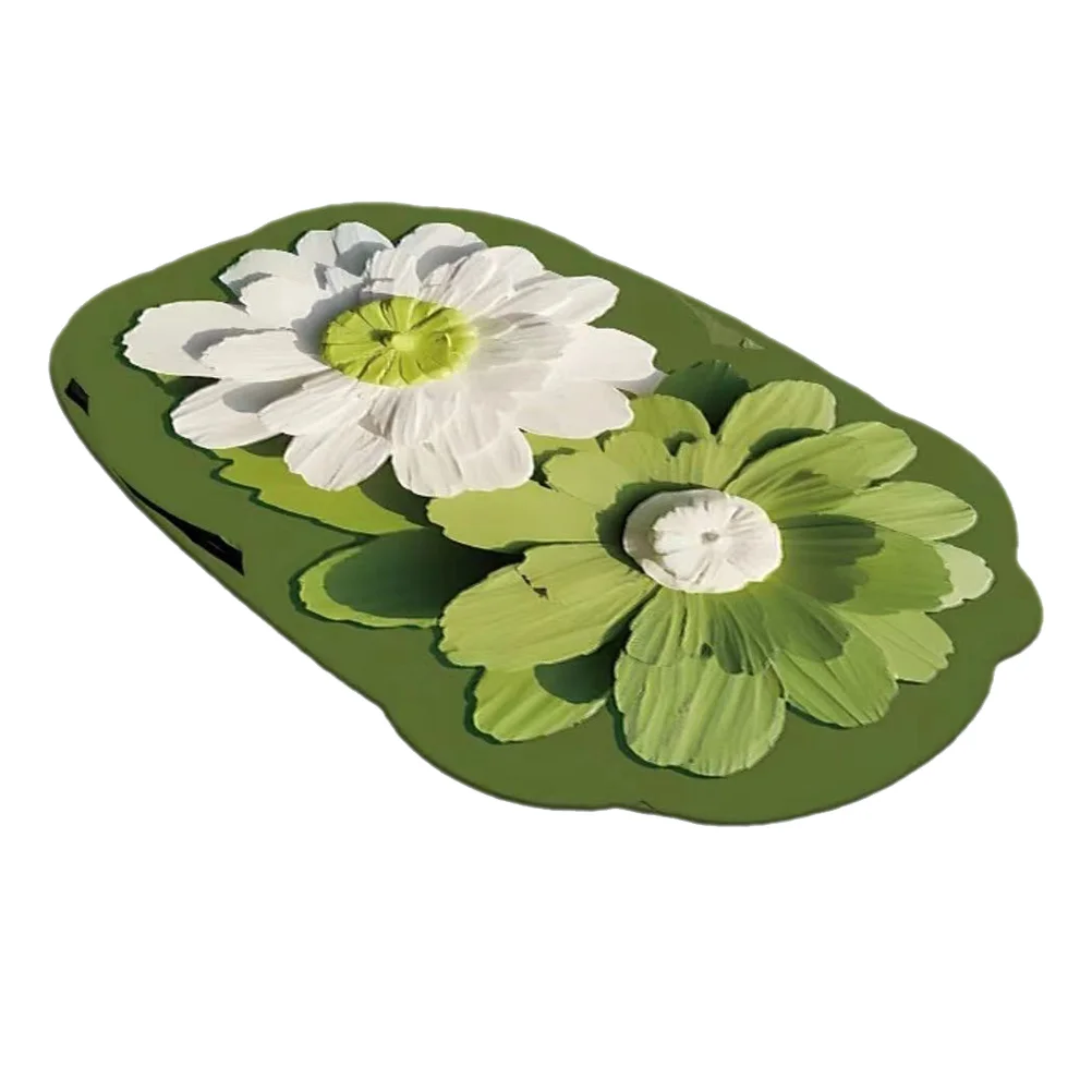 

Washable Bath Mat 3D Floral Effect Bathroom Rug Super Absorbent Floor Mat