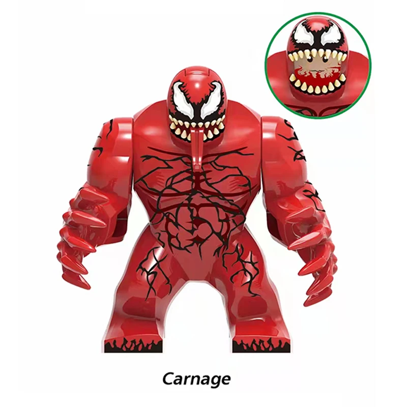 1pcs Big Size Venom Carnage Heros Building Blocks Bricks Mini Action Figures Series Educational Assembly Toys Birthday gifts jenga colored blocks Blocks