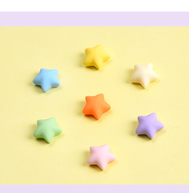 10pc Kawaii Bunte Mini 3D Fünfzackigen Stern Flatback Harz Figur Telefon Fall Dekor DIY Ohrring Kopfbedeckungen Schmuck Zubehör – Detail 2
