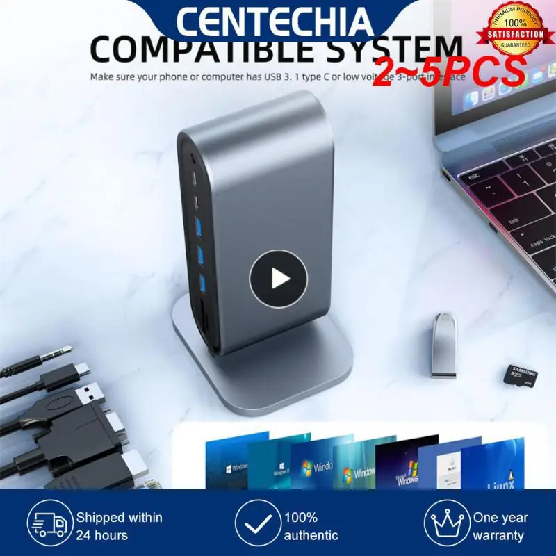 

2~5PCS In 1 Type C HUB USB 3.0 Dock Station USB C To HDTV 4K RJ45 PD100W TF/SD Card Reader Splitter Docking Stations for