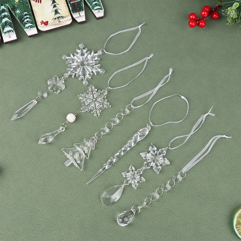 

1 шт., 2024 акриловые подвески в виде снежинок