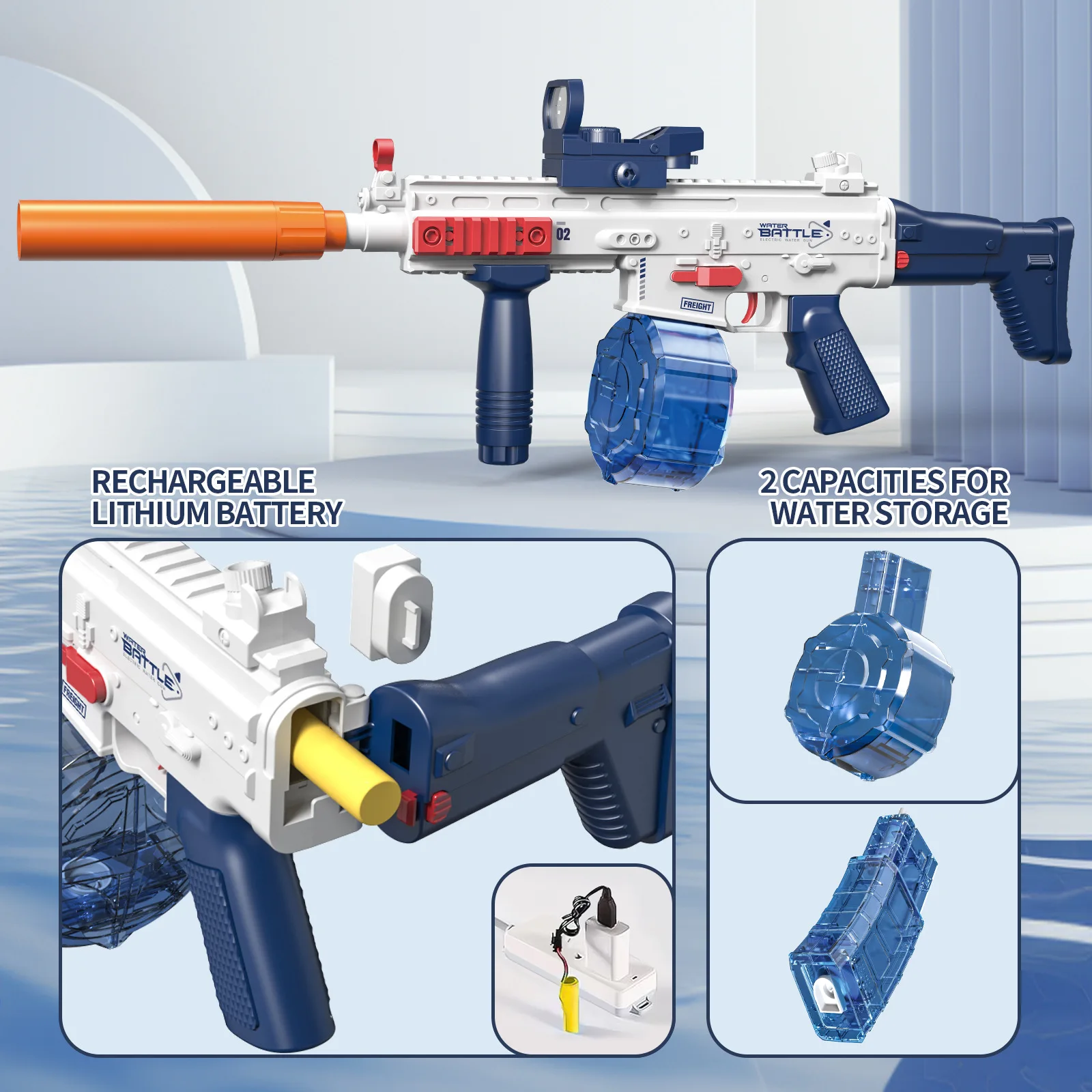 Water Gun Electric Toy High Pressure Full Auto Pool Games Beach Pistol Shooting toy Summer Outdoor Adults Boys Girls Water gun 3