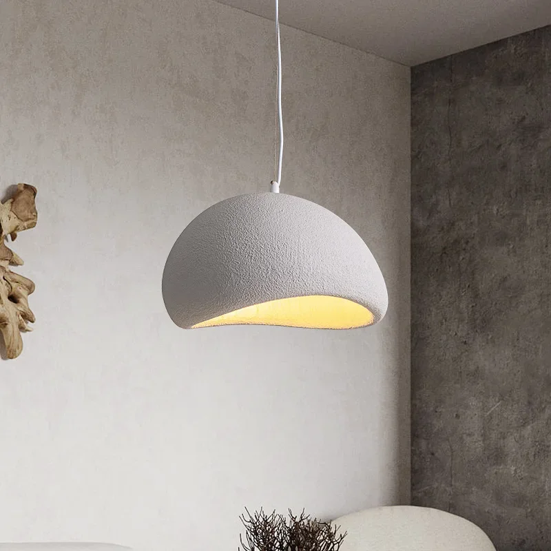 Japanese Wabi-sabi Style Living Room Nordic Lamp Minimalism Chandeliers Bar Designer White Hall Pendant Lights LED Home Decor 4