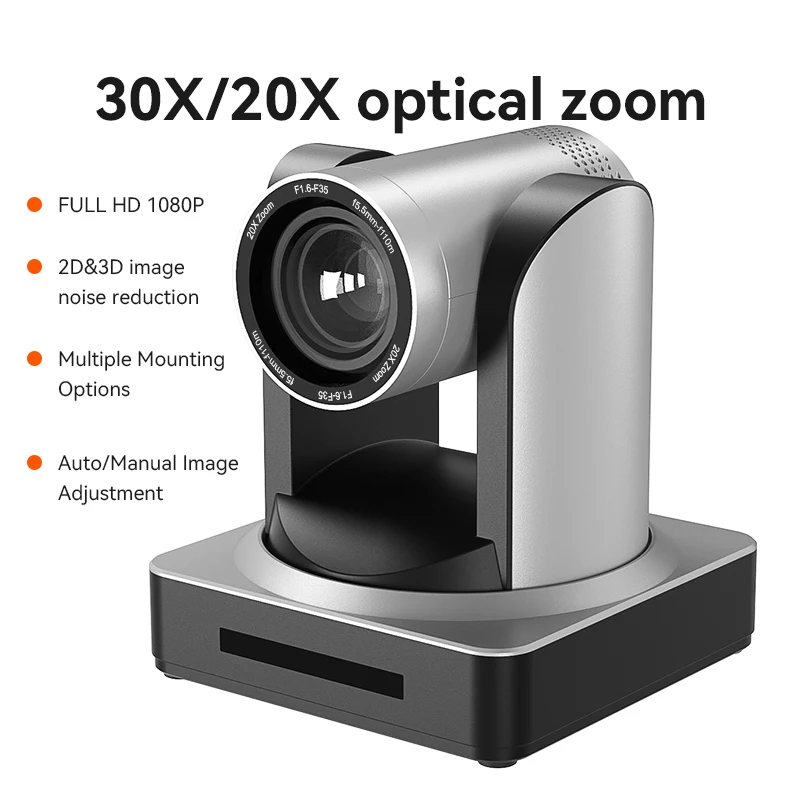 2MP 1080P 60fps 20/30x 줌 PTZ IP 웹캠, 유튜브 PC 노트북 화상 회의 촬영 카메라 내장 현미경 H730