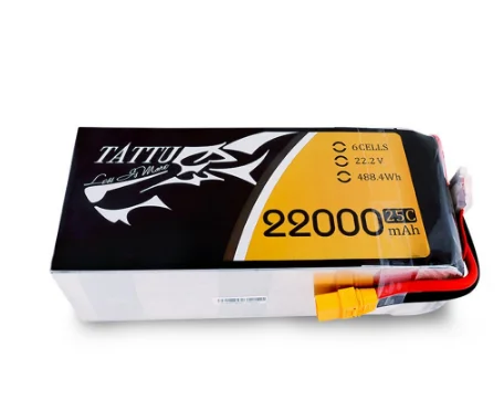 대용량 부하 멀티로터 헥사콥터 옥토콥터용 LiPO 배터리 버스트 25C, 22000mAh, 6S, 22.2V, 488wh