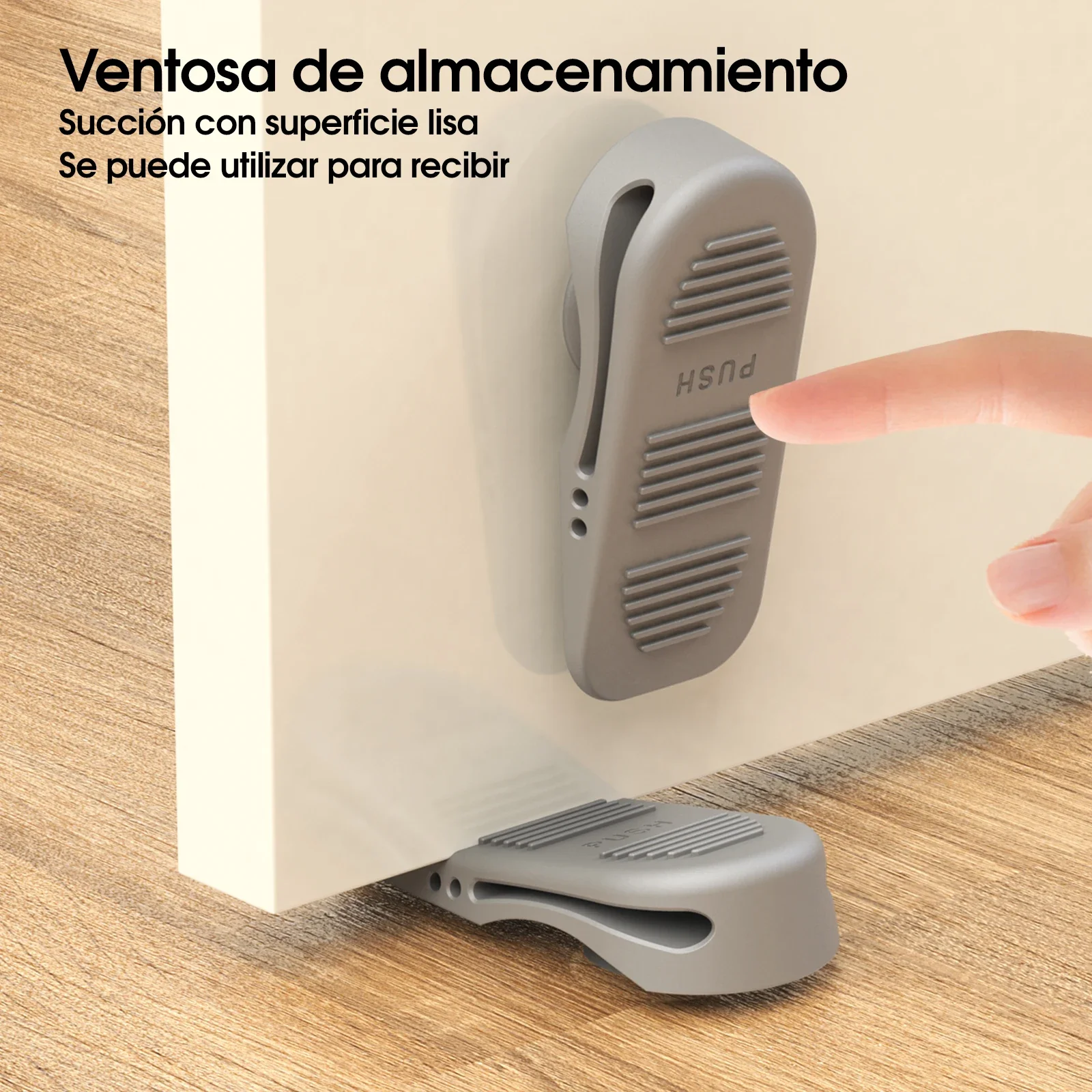 Silicone Door Stopper Shock Absorbent Block Wedge Baby Safety Protector Door Stop Anti-collision Suction Cup With Easy Storage